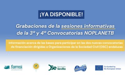 Disponibles las grabaciones de las sesiones informativas de la tercera y cuarta Convocatoria de financiación a OSC del proyecto No Planet B