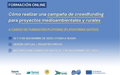 Inscríbete en la nueva formación sobre diseño de campañas de crowdfunding para proyectos medioambientales y rurales